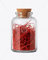 Glass Jar with Saffron Threads Mockup