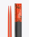 Plastic Chopsticks with Paper Package Mockup