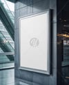 Concrete Wall with Framed Poster Mockup
