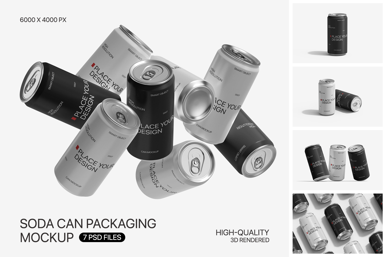 Soda Can Packaging Mockup