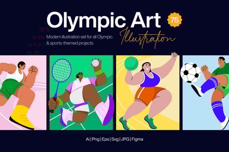 Olympic Illustration Art Set