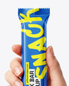 Matte Snack Bar in a Hand Mockup