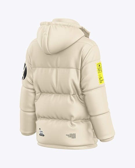 Men's Down Jacket Mockup - Back Half Side View