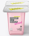 Glossy Plastic Yoghurt Cups Mockup
