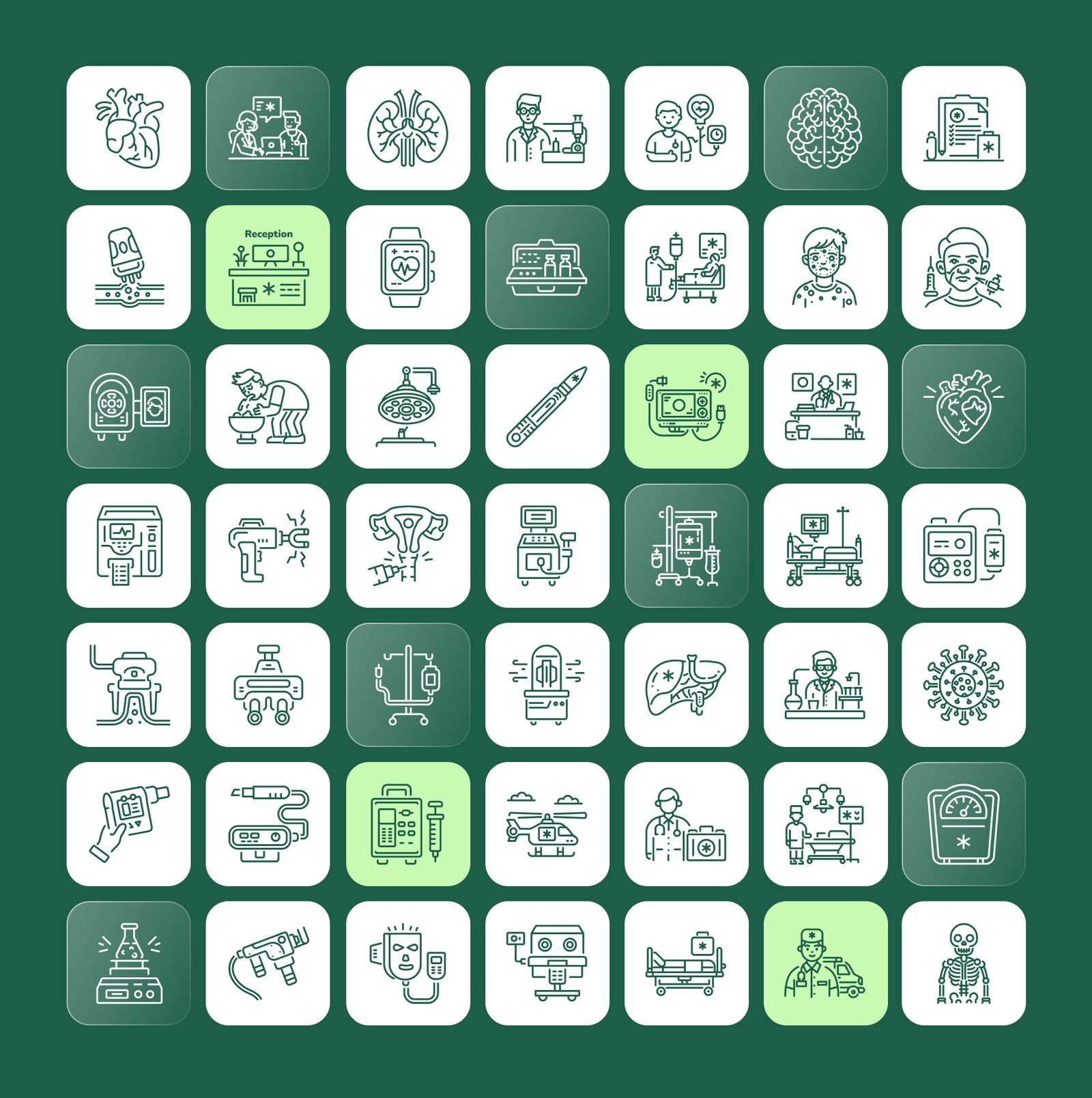 Medical Treatment Icons Set