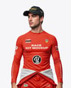 Man Wearing Racing Kit Mockup
