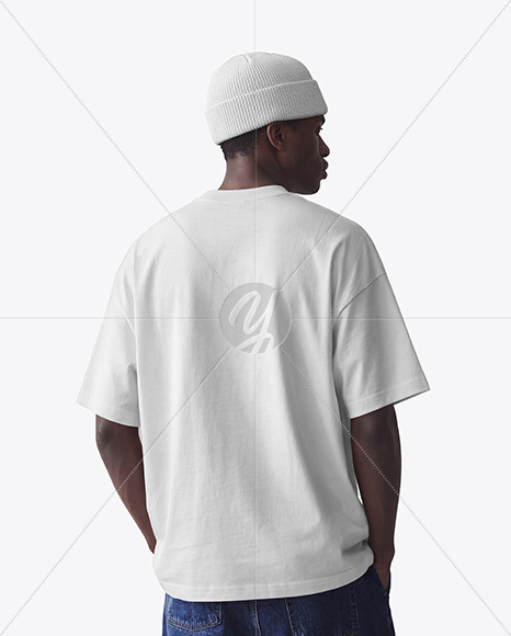 Afro-American Man Wearing T-Shirt Mockup