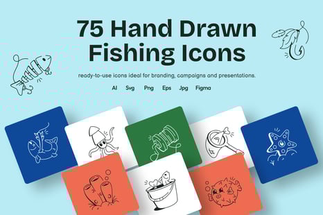Fishing Doodles - Icons