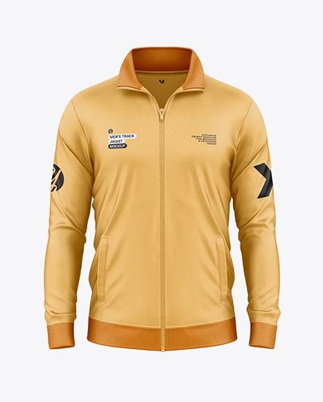 Long Sleeve Track Jacket Mockup - Front View