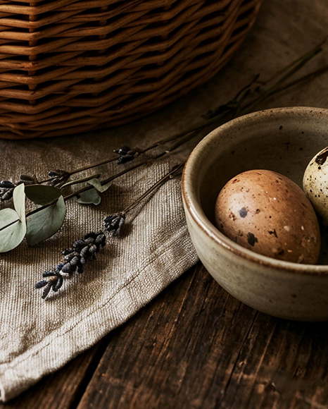 Easter Basket with Tag Mockup