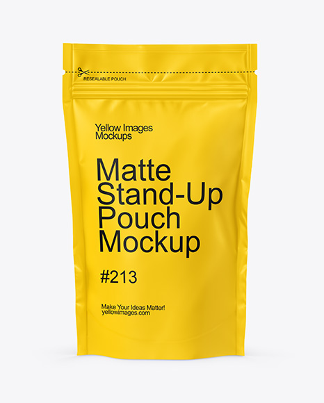 Matte Stand-Up Pouch Mockup - Stand+Up+Pouch+Mockup+In+Pouch+Mockups+On+Yellow+Images+Object+Mockups