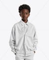 Afro-American Boy Wearing Cardigan and Shirt Mockup