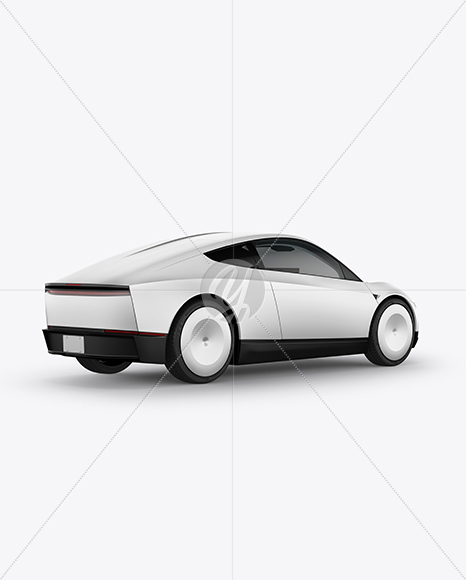 Electric RoboCab Mockup - Back Half Side View