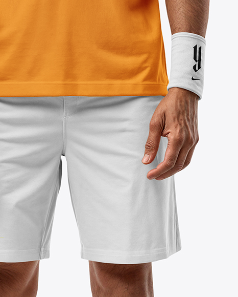 Bearded Man Wearing Full Tennis Kit Mockup