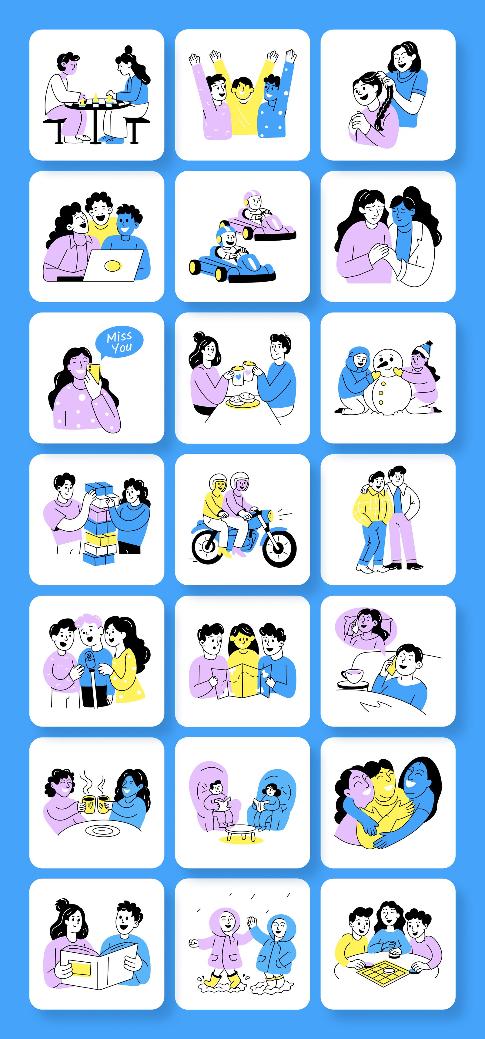 Friends Illustration Art Set