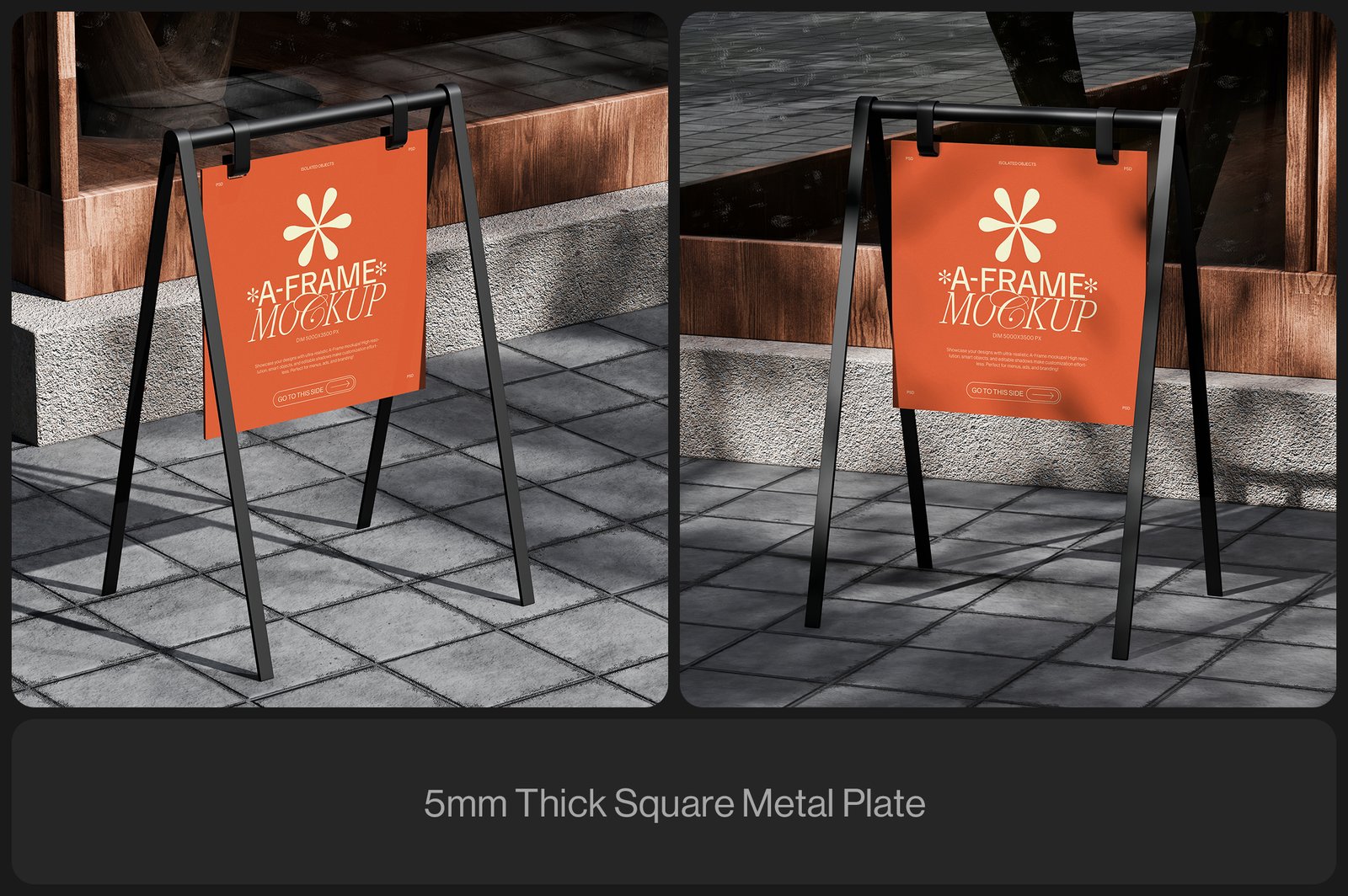 A-Frame Sidewalk Sign Mockup