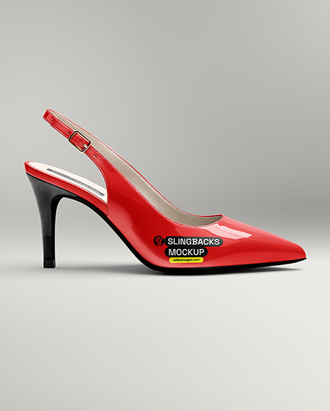 Glossy Slingback Shoe Mockup