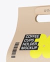 Kraft Paper Coffee Cups Carrier Mockup