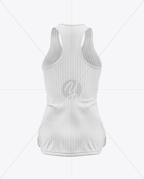 Women's Ribbed Tank Top Mockup - Back View