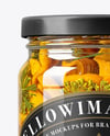 Glass Jar with Chanterelles Mushrooms Mockup