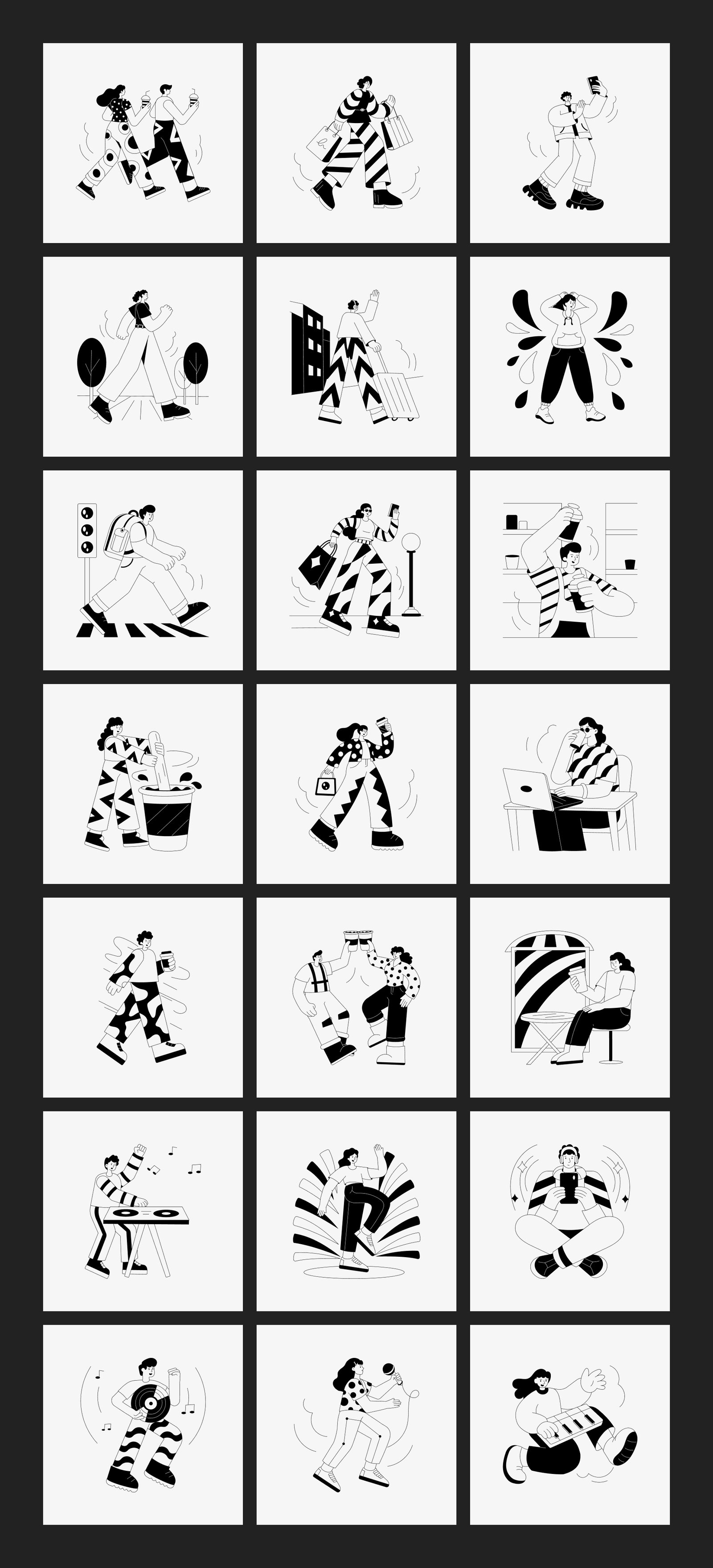 Monochrome Illustration Set