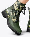 Combat Boots on Women's Legs with Dress Mockup