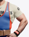 Man Wearing Weightlifing Suit Mockup