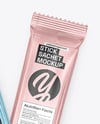 Two Glossy Metallic Stick Sachets Mockup