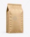 Kraft Coffee Bag Mockup - Half Side View