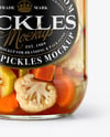 Glass Jar with Giardiniera Pickled Vegetables Mockup