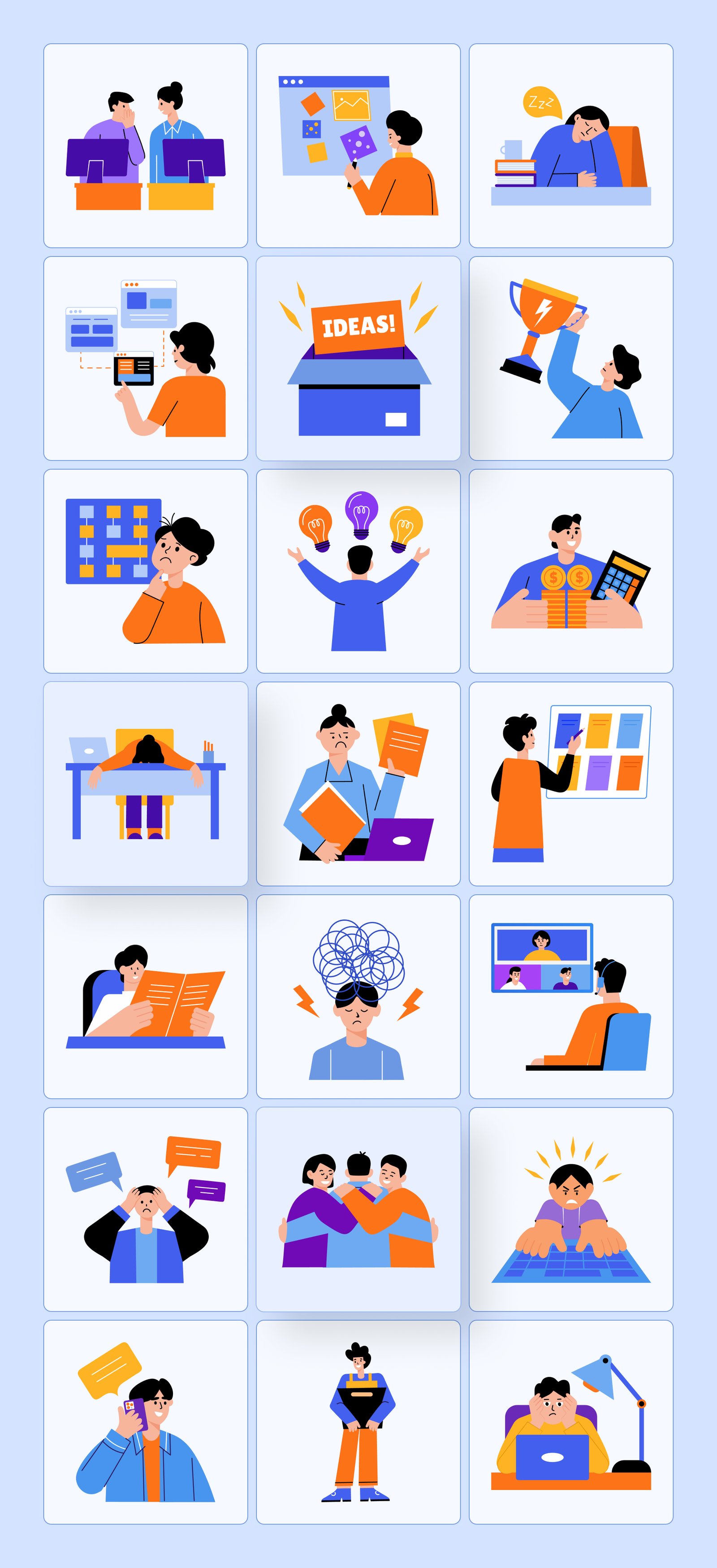 Work Illustration Art Set
