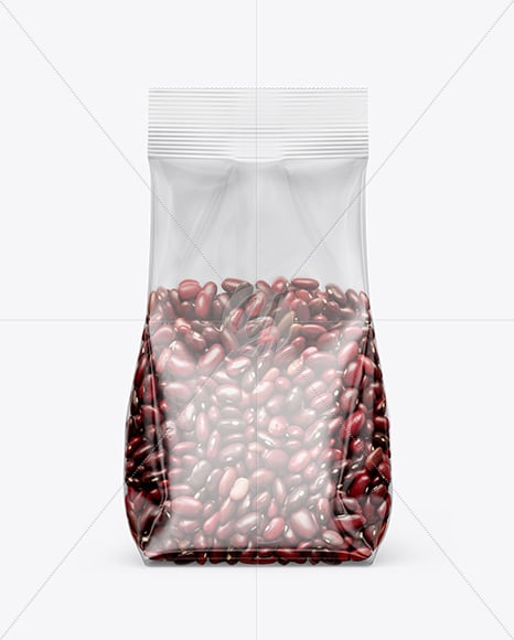 Transparent Package with Beans Mockup