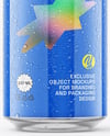 500ml Glossy Drink Can with Drops Mockup
