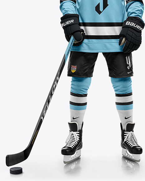 Man Wearing Full Ice Hockey Kit Mockup