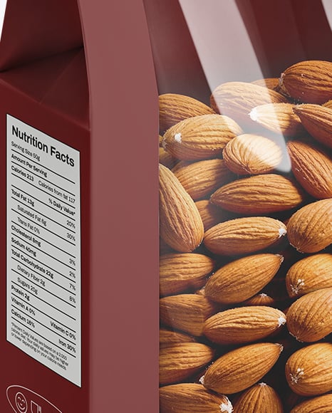 Paper Bag With Almond Nuts Mockup