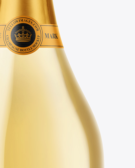 Clear Glass White Champagne Bottle Mockup