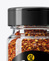 Glass Jar with Chili Pepper Flakes Mockup
