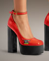 Woman Wearing Dress and Platform Heels Mockup