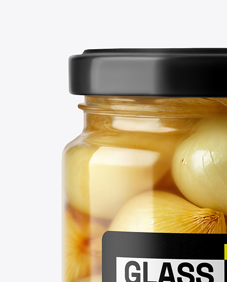 Glass Jar with English Pickled Onions Mockup