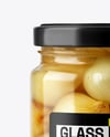 Glass Jar with English Pickled Onions Mockup