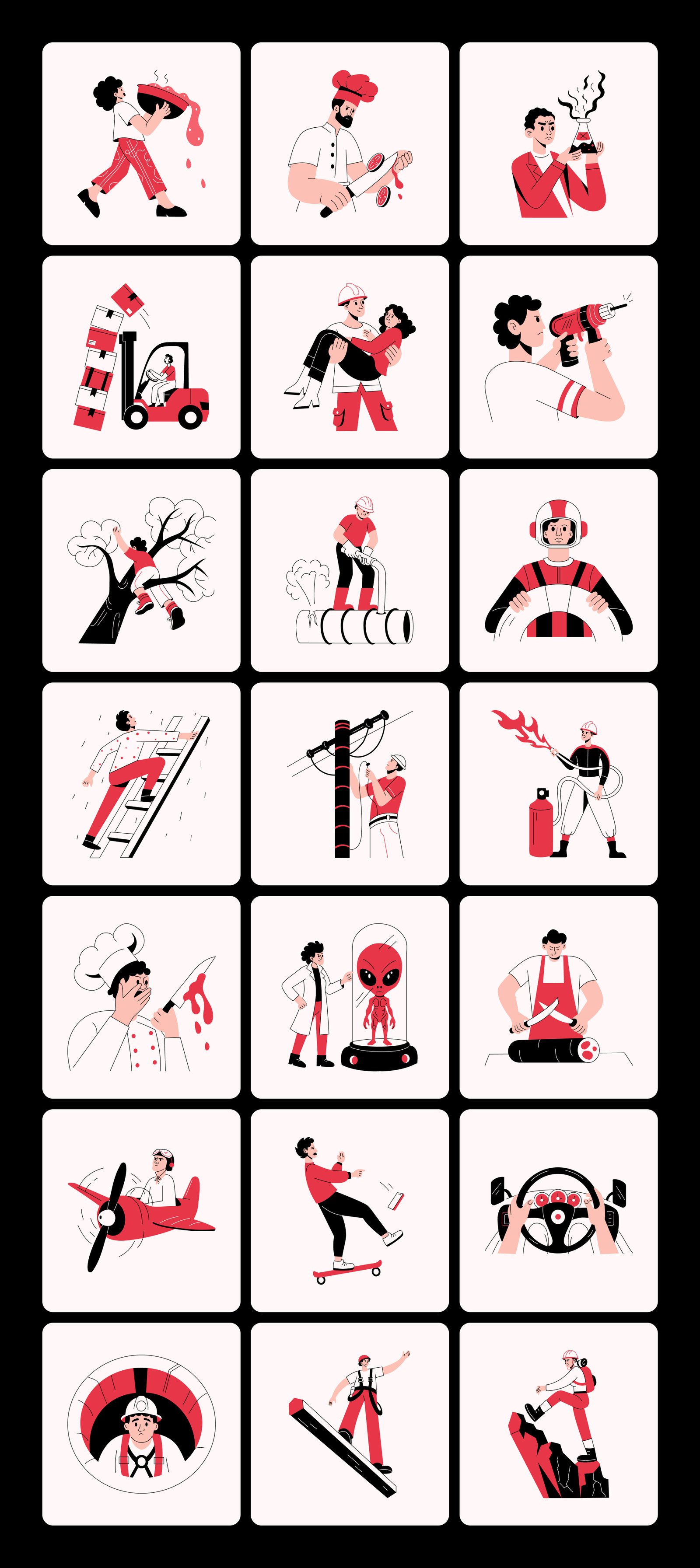Danger Illustrations Art Set