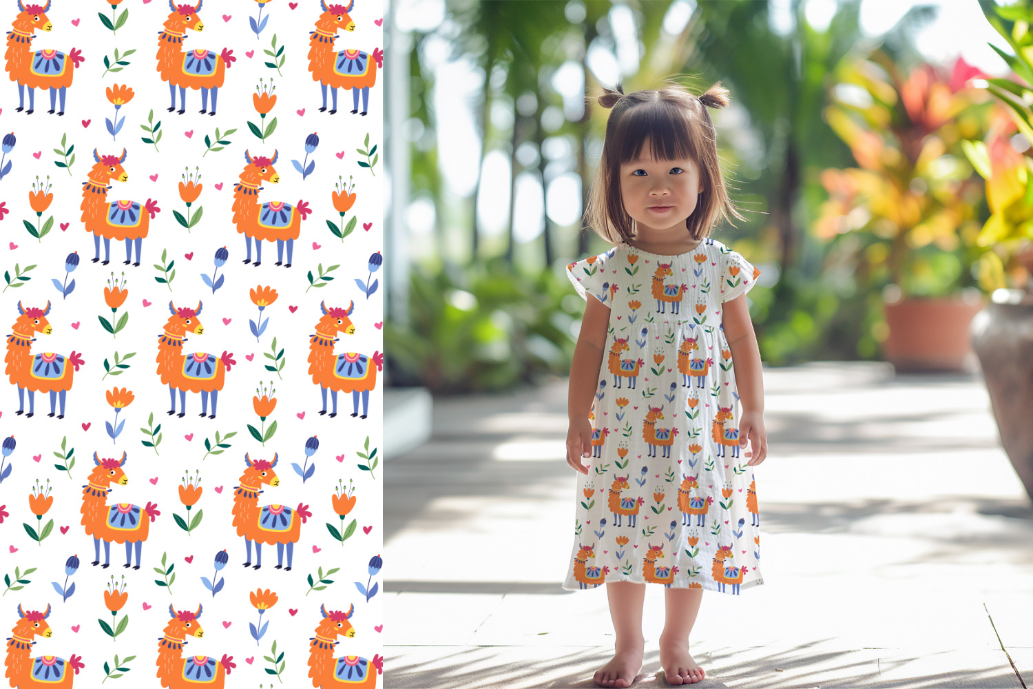 Funny Llamas Clipart and Pattern Collection