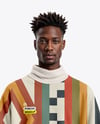 Back Man Wearing Poncho Mockup