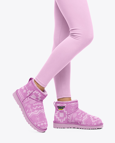 Pair of UGG Boots on Woman's Legs with Leggings Mockup - Shoe mockups