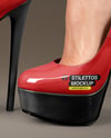 Pair of Stilettos on Woman's Legs Mockup