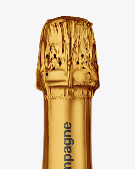 Clear Glass White Champagne Bottle Mockup