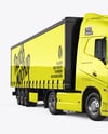 Semi Trailer Truck Mockup - Front Half Side View