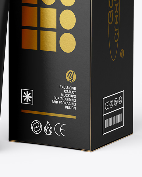 Opened Box With Cosmetic Tube Mockup