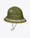 Twill Bucket Hat Mockup - Back Half Side View