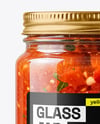 Clear Glass Jar with Tomato Bruschetta Mockup